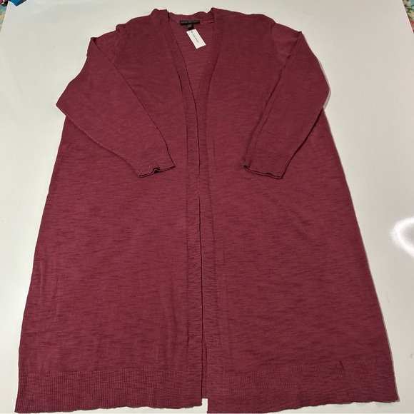 NWT Lane Bryant Duster Women’s 22-24 Deep Pink Wrap Sweater Lightweight Sheer - Picture 3 of 10